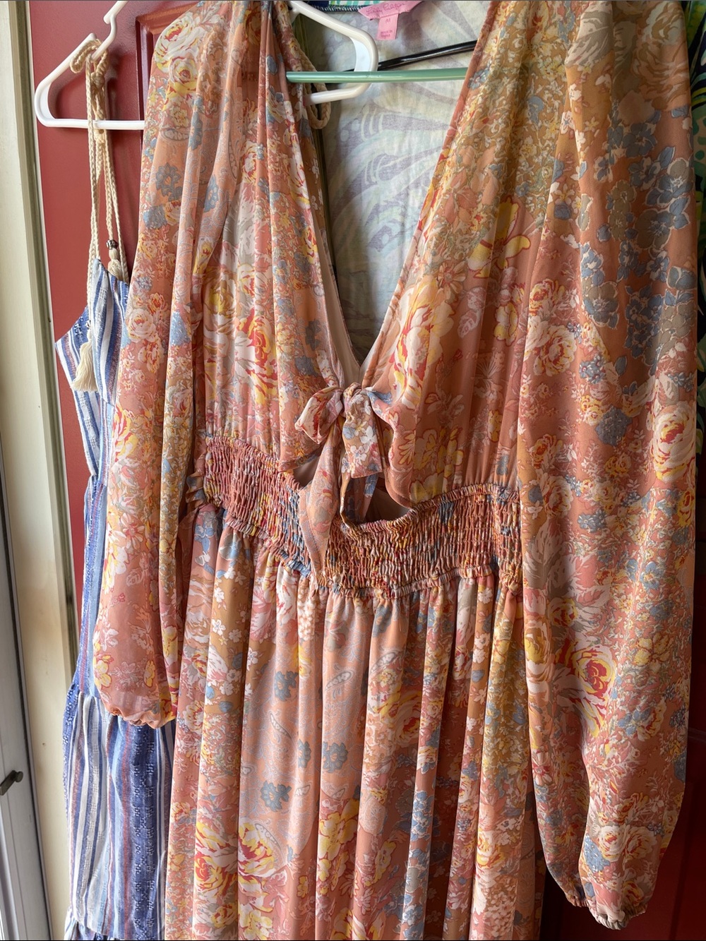 Inspired Hearts Floral Maxi Dress in Blush, Blue, Yellow